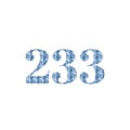 design number 233 on white background Royalty Free Stock Photo