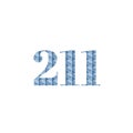 design number 211 on white background Royalty Free Stock Photo