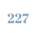 design number 227 on white background Royalty Free Stock Photo