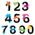 Design numbers set with Funny monsters Royalty Free Stock Photo
