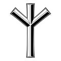 Design in Old Norse style. Runic symbol, Algiz rune Royalty Free Stock Photo