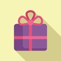 Design open gift box icon flat vector. Discount shop celebratory Royalty Free Stock Photo