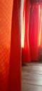 Design Orange curtains in the room