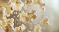 Design an overcranked shot of popcorn popping, with each. Royalty Free Stock Photo