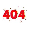 Design page 404 page not found. Error 404 red in glitch and noise style. banner design error page in red and vsh effect Royalty Free Stock Photo