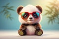 design panda sunglasses background fashionable adorable lovely