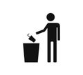 Design of person throwing trash symbol