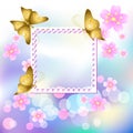 Design photo frames with flowers and butterfly