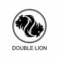 The design or picture of two lion heads that turn around and can be used as an awesome symbol