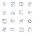 Design plan line icons collection. Blueprint, Conceptualize, Visualization, Render, Layout, Sketch, Mockup vector and