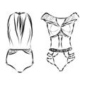 Underwear ink illustration set lingere