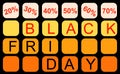 Design of a poster with boxes with text and offers referring to Black Friday