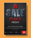 Design a poster flyers, banners for sales on Black Friday. Royalty Free Stock Photo
