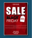 Design a poster flyers, banners for sales on Black Friday. Royalty Free Stock Photo