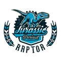 Design for printing on a T-shirt, aggressive dinosaur ready for attack. Jurassic period, predator of antiquity, sport