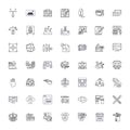 Design process linear icons, signs, symbols vector line illustration set Royalty Free Stock Photo