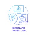 Design and production blue gradient concept icon Royalty Free Stock Photo