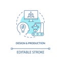 Design and production turquoise concept icon Royalty Free Stock Photo