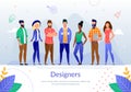 Design Professionals Team Flat Vector Poster. Royalty Free Stock Photo