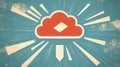 design pulsating cloud upload icon Royalty Free Stock Photo