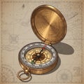 Design reflects classical navigation tools used before modern Royalty Free Stock Photo
