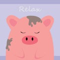 Design of a relax pink pig`s times for any template