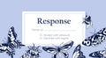 Design of response card to wedding invitation with place for text, note and contour insects. Template of reply with Royalty Free Stock Photo