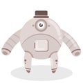 Design of robot ilustration in a soft colour background for any template and social media post