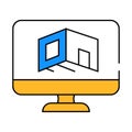 design room computer program icon color illustration Royalty Free Stock Photo
