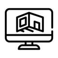 Design room computer program line icon vector illustration Royalty Free Stock Photo