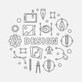 Design round line illustration. Vector graphic design symbol