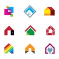 Design safe home real estate interior construction logo icon Royalty Free Stock Photo