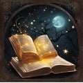 a magic book illustration Royalty Free Stock Photo