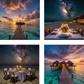 night island set photos Royalty Free Stock Photo