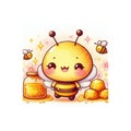 kawaii bee Royalty Free Stock Photo