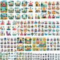 Meditation pictograms Royalty Free Stock Photo