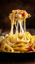 delicious pasta with mold emmentale Royalty Free Stock Photo