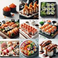 collage of asian food Royalty Free Stock Photo