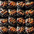 collage of sushis Royalty Free Stock Photo