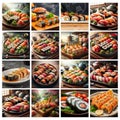 Collage sushis Royalty Free Stock Photo