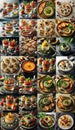 Collage of Cod Brandade Dishes â Toasts, Puree, Verrines and Gourmet Cuisine in Artistic Presentation Royalty Free Stock Photo