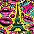 Pop Art Paris Icons â Warhol Style Royalty Free Stock Photo