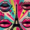 Pop Art Paris Icons â Warhol Style Royalty Free Stock Photo