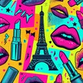 Pop Art Paris Icons â Warhol Style Royalty Free Stock Photo