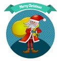 Design with Santa Claus with bag on back