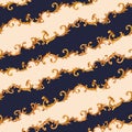 Design scarf with golden baroque elements. Golden baroque glamour pattern square illustration