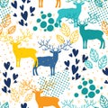 Design seamless background with deer Royalty Free Stock Photo