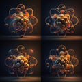 3D Images of Silver Atoms for Study and Research, Silver Atoms, Atoms, Scientific Image, Study and Research, 3D Images Royalty Free Stock Photo