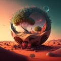 Planet Illustration - Drawing Desert, Ice, Forest, Mountain Planets, Planet 3D, Earth, Earth 3D, Earth Illustration