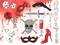 Design set with mafia objects Royalty Free Stock Photo